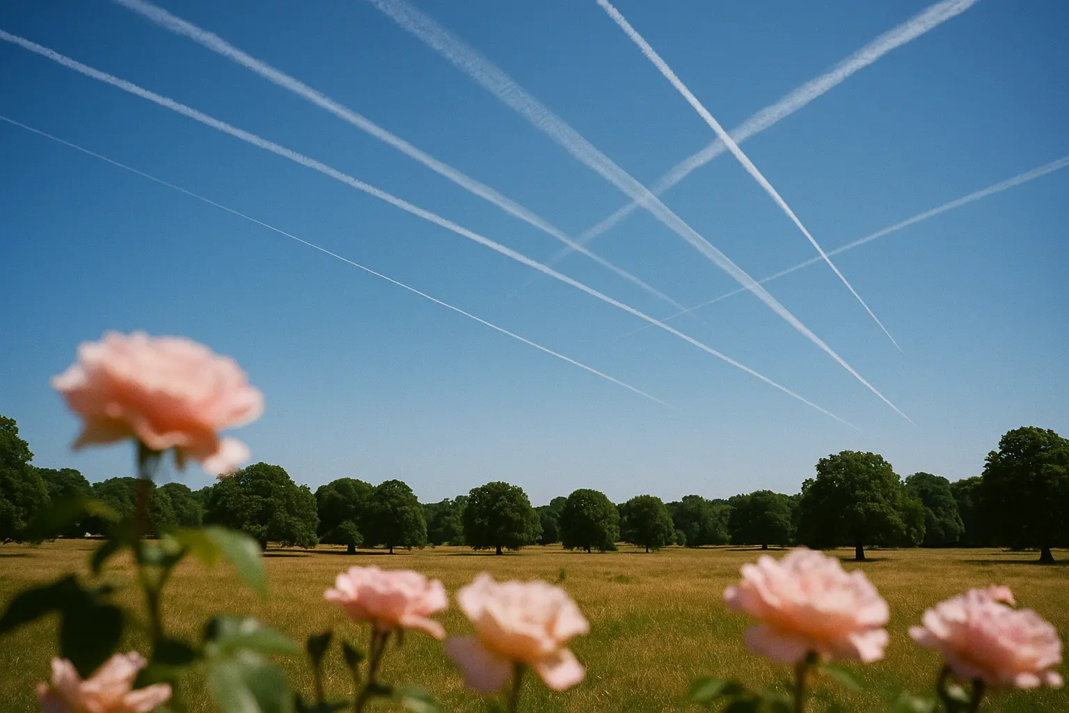 The lines above the roses