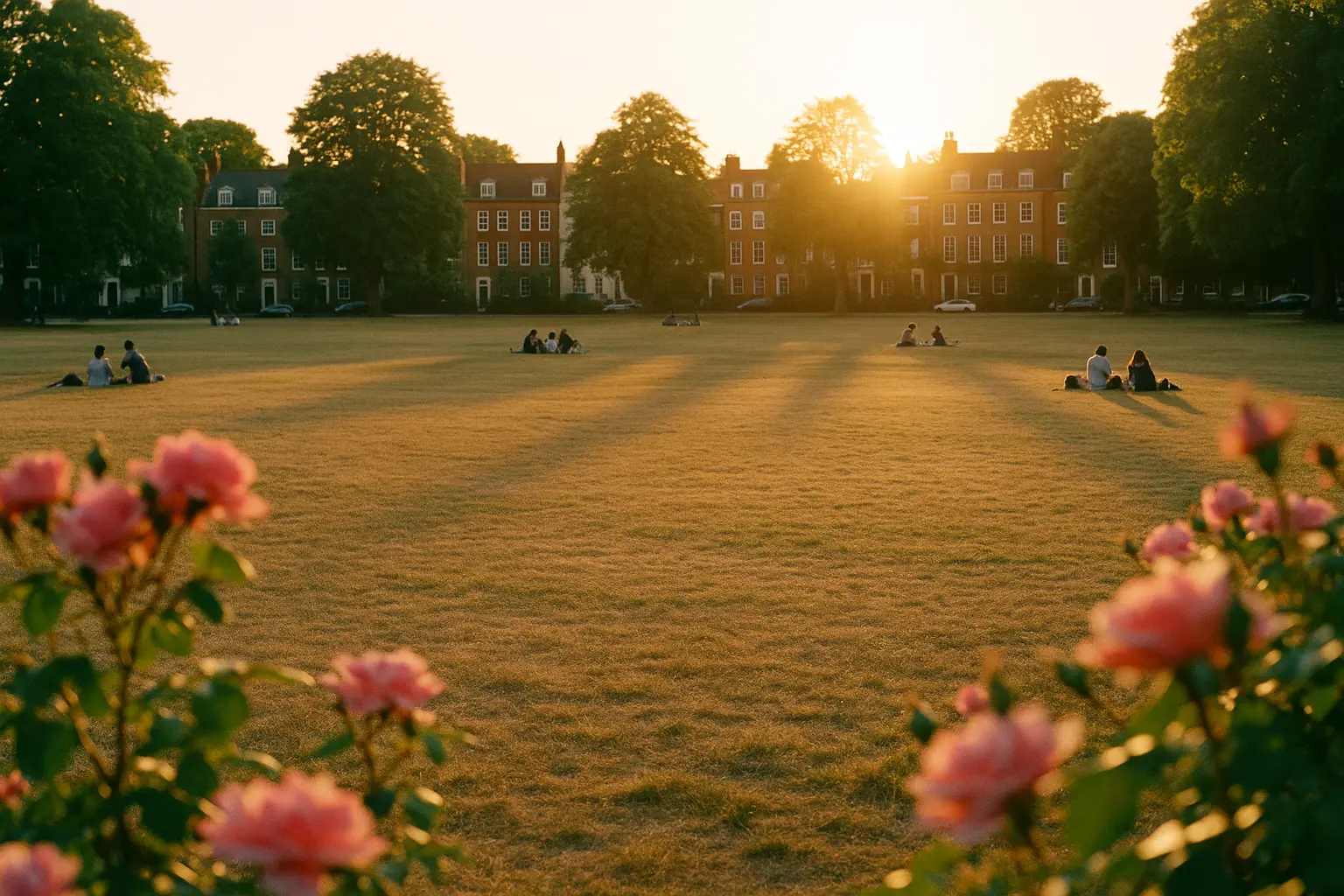 On the grass at dusk, everyone is someone else