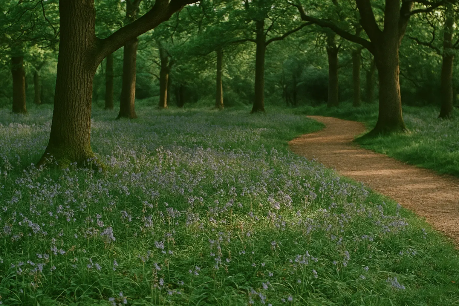 The bluebells at Isabella Plantation reach their quiet finale